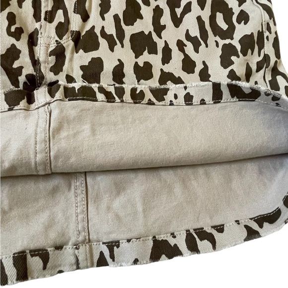 Kenzie Animal Print Mini Skirt Size 10 Stretch Denim Brown & Tan - Picture 10 of 12